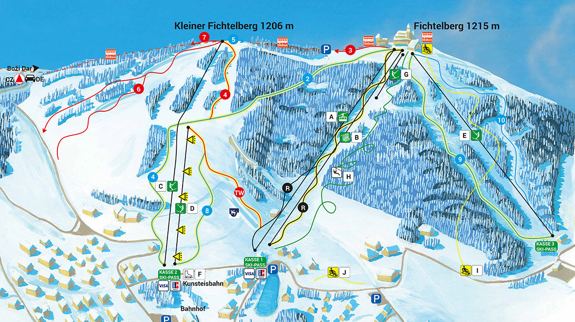 [Translate to Englisch:] zu sehen ist das Skigebiet Fichtelberg